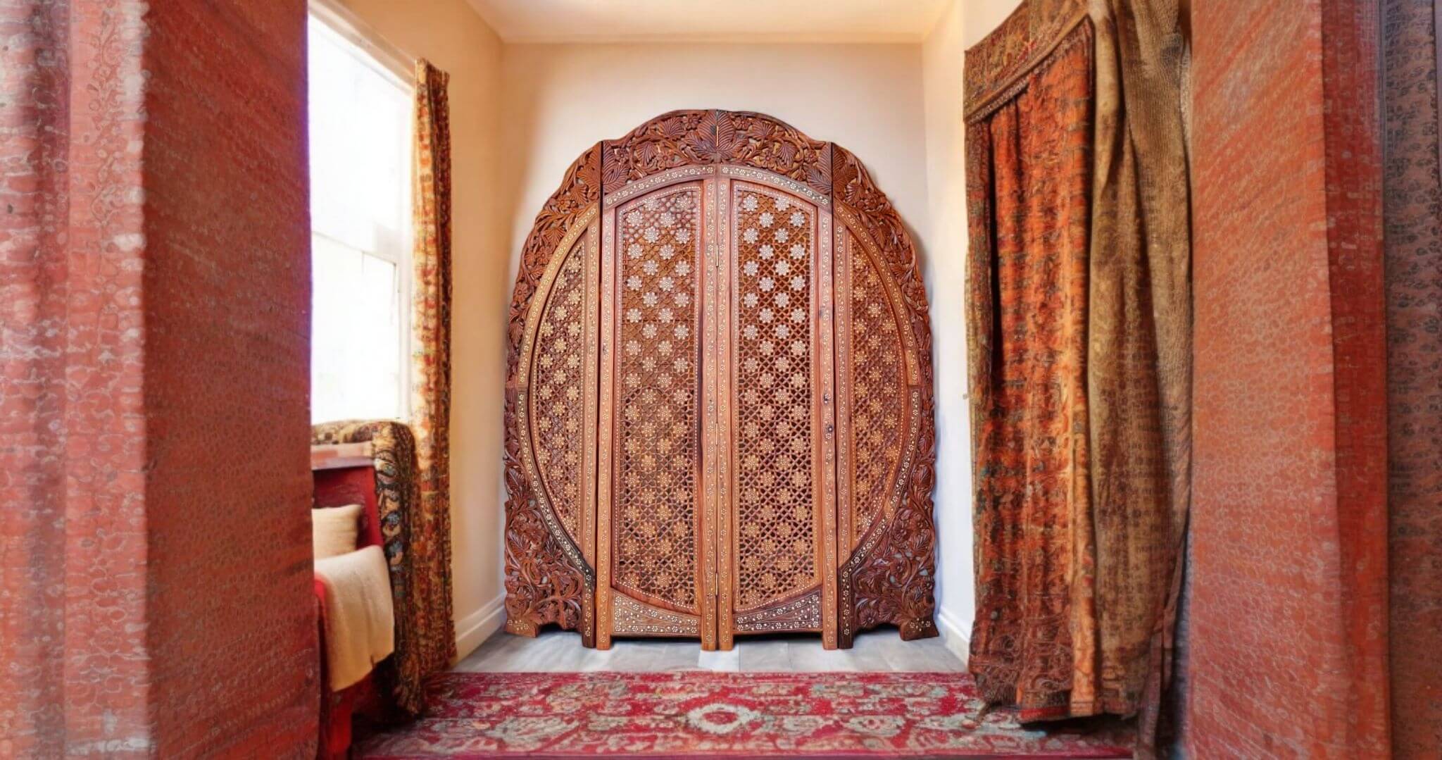 Buy Sheesham Wood Room Dividers | Hand Carved Partition Screens ...