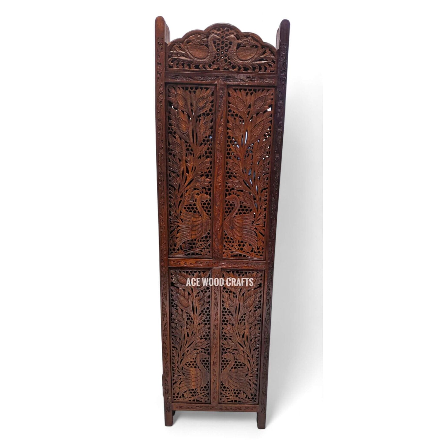 The Royal Peacock Jali Partition | Hand-Carved Sheesham (National Heritage Edition)